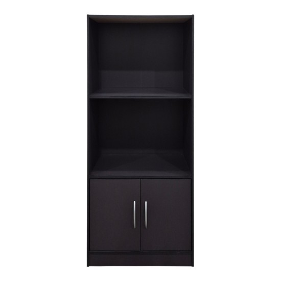 Βιβλιοθήκη Tekaro pakoworld ανθρακί 60x30x120εκ