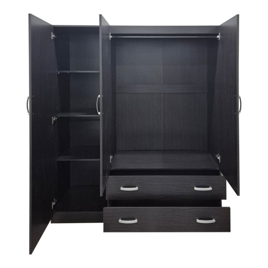 Ντουλάπα τρίφυλλη με 2 συρτάρια Alvia pakoworld wenge150x51x180εκ Ντουλάπα τρίφυλλη με 2 συρτάρια Alvia pakoworld wenge150x51x180εκ