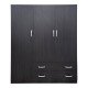 Ντουλάπα τρίφυλλη με 2 συρτάρια Alvia pakoworld wenge150x51x180εκ