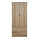 Ντουλάπα δίφυλλη με 2 συρτάρια Alvia pakoworld sonoma 80x51.5x180εκ Ντουλάπα δίφυλλη με 2 συρτάρια Alvia pakoworld sonoma 80x51.5x180εκ