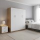 Ντουλάπα τετράφυλλη Athos Ι pakoworld sonoma-λευκό 160x42x180εκ