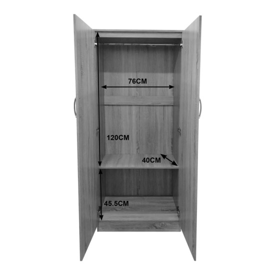 Ντουλάπα εξάφυλλη Athos ΙΙ pakoworld sonoma-ανθρακί 240x42x180εκ Ντουλάπα εξάφυλλη Athos ΙΙ pakoworld sonoma-ανθρακί 240x42x180εκ