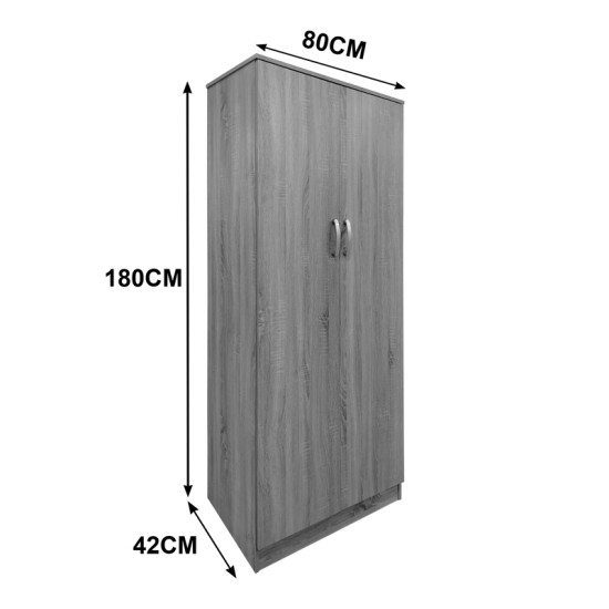 Ντουλάπα τετράφυλλη με πατάρι Athos Ι pakoworld wenge 160x42x240εκ