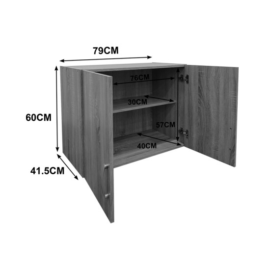 Ντουλάπα τετράφυλλη με πατάρι Athos Ι pakoworld wenge 160x42x240εκ