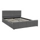 Κρεβάτι διπλό Doulia pakoworld ανθρακί βελούδο 150x200εκ