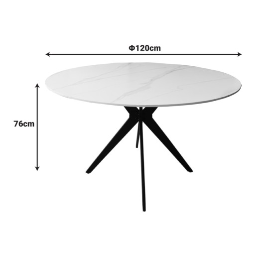 Τραπέζι Orbital pakoworld sintered stone μαύρη όψη μαρμάρου με μαύρα μεταλλικά πόδια Φ120x76εκ Τραπέζι Orbital pakoworld sintered stone μαύρη όψη μαρμάρου με μαύρα μεταλλικά πόδια Φ120x76εκ