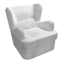 Πολυθρόνα Regalo pakoworld βελούδο σε λευκή απόχρωση 75x88x85εκ
