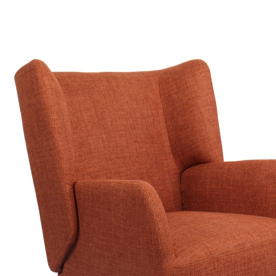 Πολυθρόνα Mareta pakoworld terracotta ύφασμα με πόδι σε μαύρη απόχρωση 83x80x99εκ Πολυθρόνα Mareta pakoworld terracotta ύφασμα με πόδι σε μαύρη απόχρωση 83x80x99εκ