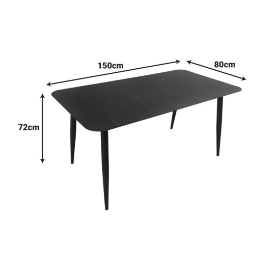 Τραπέζι Vista pakoworld αλουμίνιο σε μαύρη απόχρωση 150x80x72εκ Τραπέζι Vista pakoworld αλουμίνιο σε μαύρη απόχρωση 150x80x72εκ