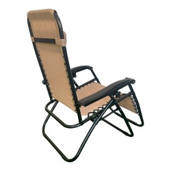 Πολυθρόνα relax πτυσσόμενη Mirka pakoworld μόκα textilene με μαύρο μέταλλο 65x165x110εκ Πολυθρόνα relax πτυσσόμενη Mirka pakoworld μόκα textilene με μαύρο μέταλλο 65x165x110εκ