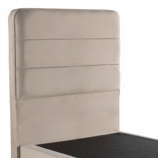 Κρεβάτι μονό Linteda pakoworld κρεμ βελούδο 90x200εκ